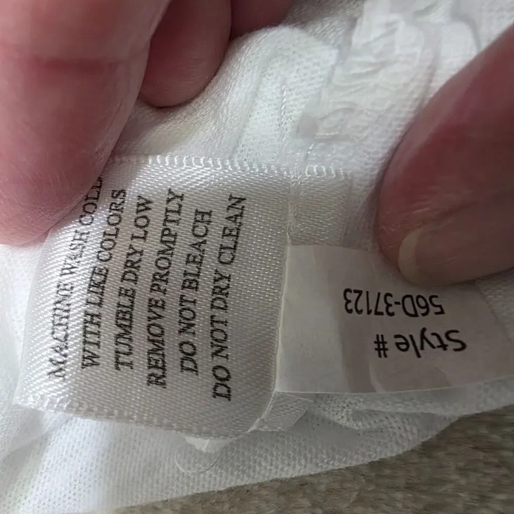 Bobi Los Angeles XS White Long Sleeve Crewneck Banded Waist/Cuff Ruffle Armhole - Picture 8 of 11